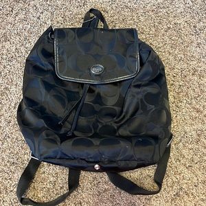 Signature Black Coach Backpack